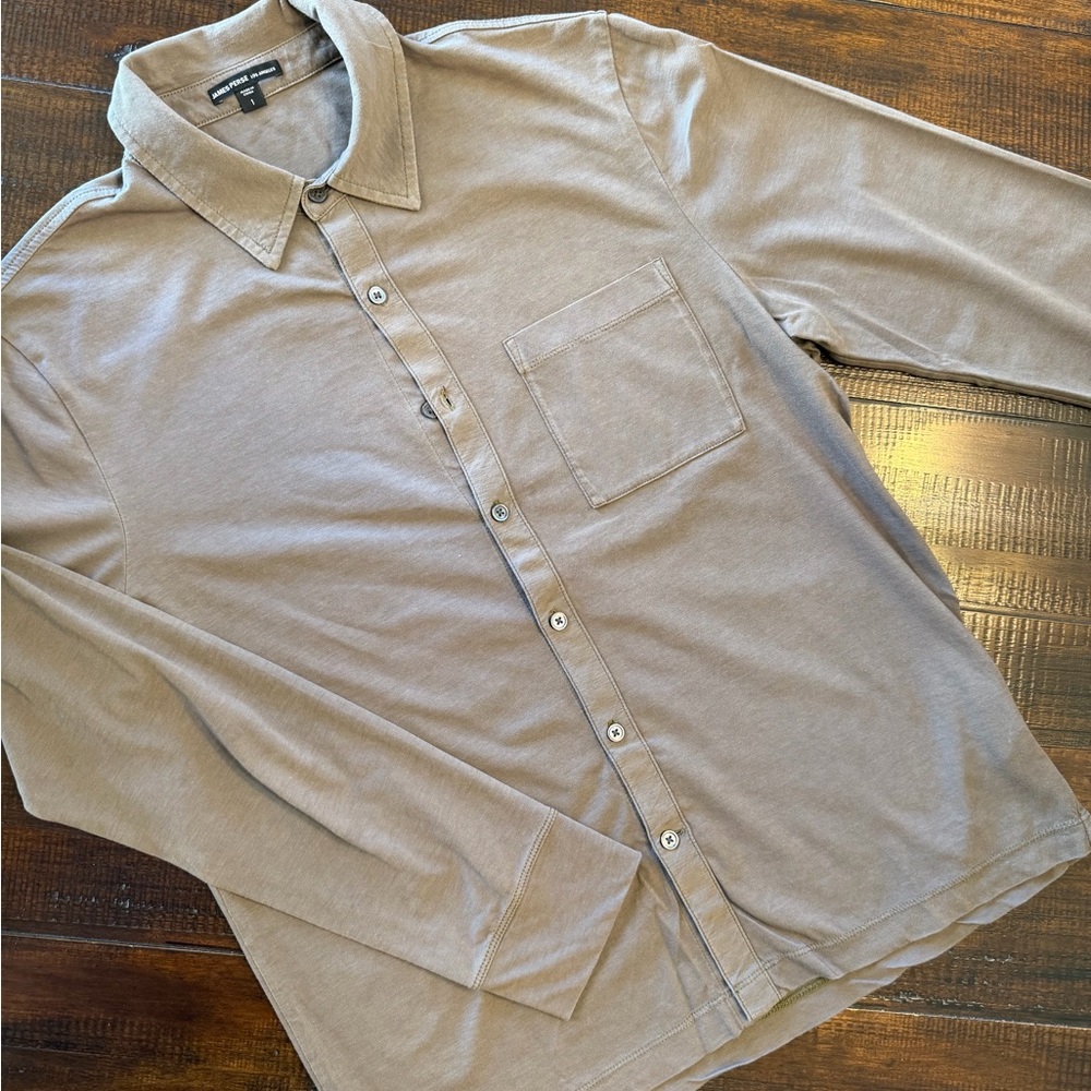 James Perse - Clean Finish Jersey Shirt - Size 1 - Color “Peet”